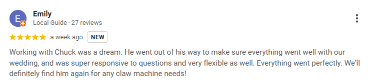 Emily wedding review