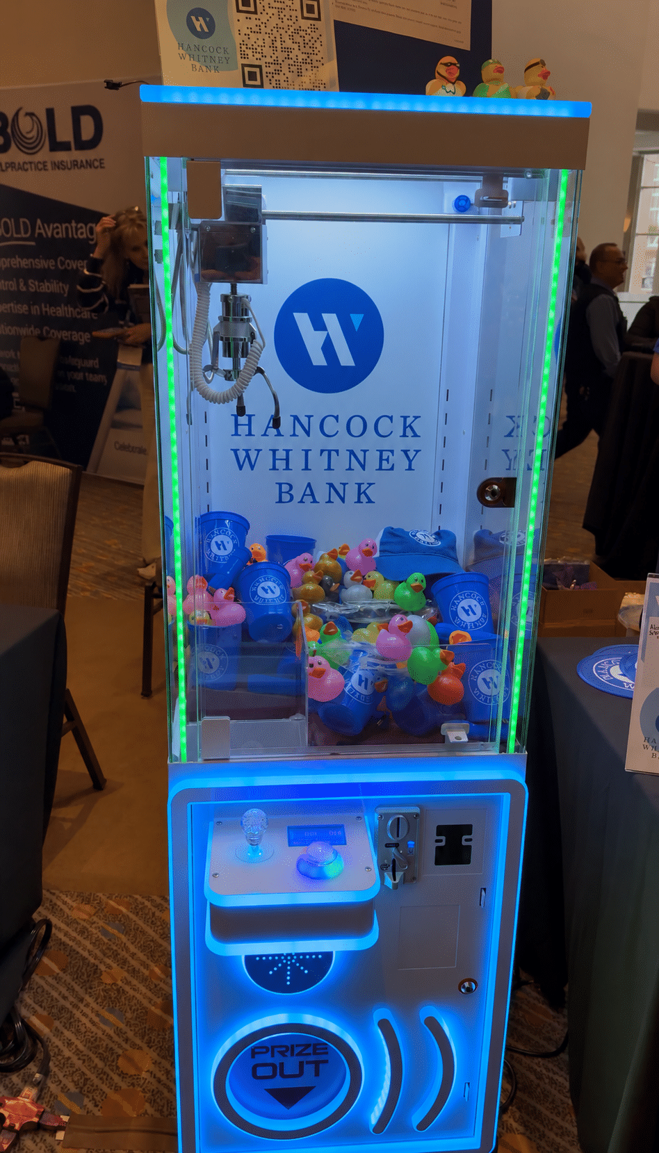 Hancock Whitney Bank claw machine