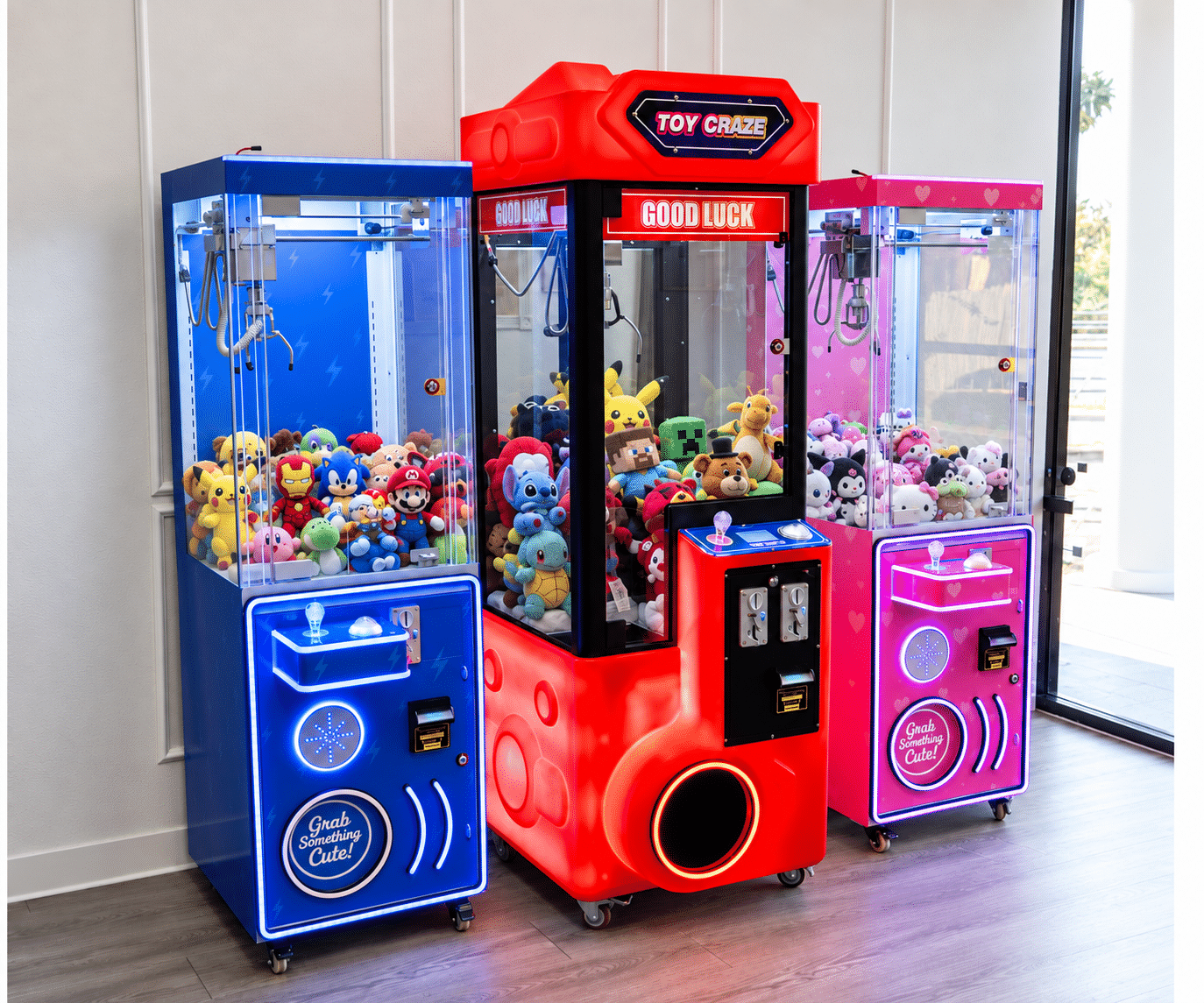 Colorful Chuck Vending claw machines
