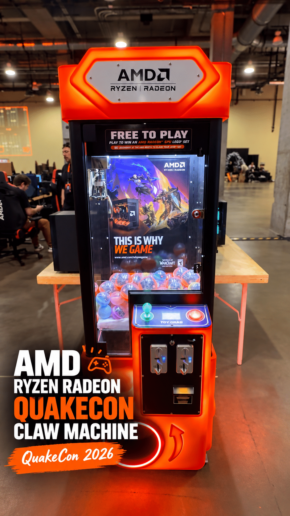AMD Ryzen claw machine at QuakeCon 2026